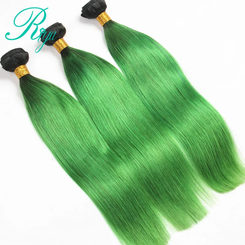 1B Emerald Green straight human hair (5)