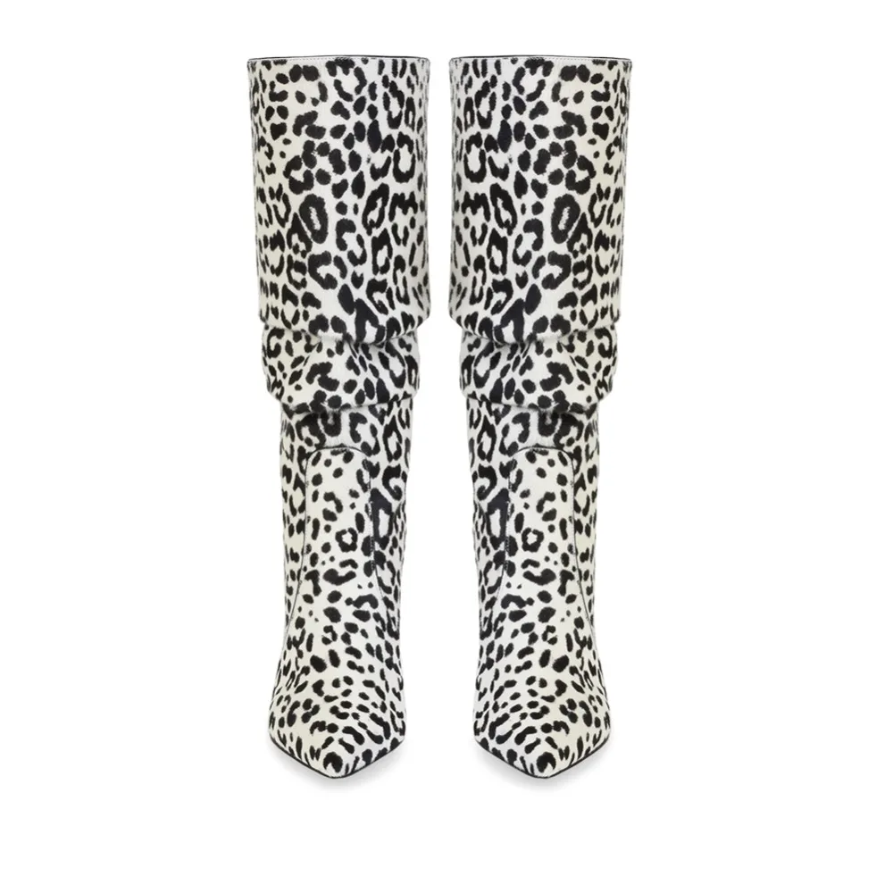 white pink pu Lining Lining Lining Alta 45 Stretch pu Moda Otoño Alto Brown Para Zapatos Botas Rodilla Mujer De Grande Leopard Stilettos Primavera Tamaño pu La Sexy Tacón B4p1xg