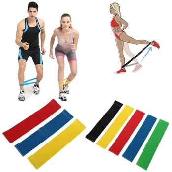 

Resistance Band Set 5 Levels Latex Gym Strength Training Rubber Loops Bands