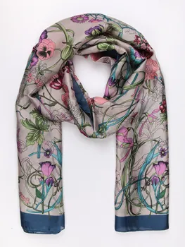 

Mixed silk Scarf with flower printing