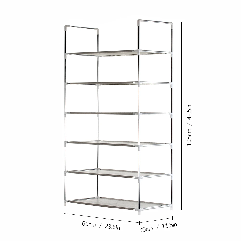 4/5/6-ярус полки для обуви Полка большой Стекируемые обувной шкаф полки держит полка для обуви книга дом для хранения обуви, Новинка - Цвет: 6-Tier Grey