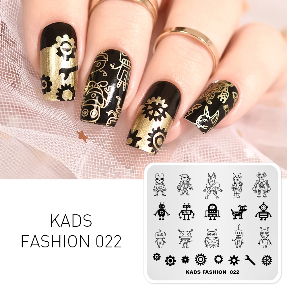

missguoguo Fashion Plate 022 Stamping Plates Stencil for Nails Crazy Alien Image Print Polish Nail Stamper Nail Stamp Plate