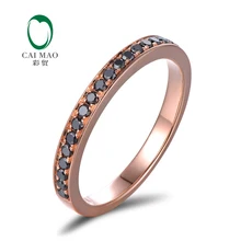 Caimao Jewelry Antique 14ct Rose Gold With Black Diamond Engagement Wedding Band