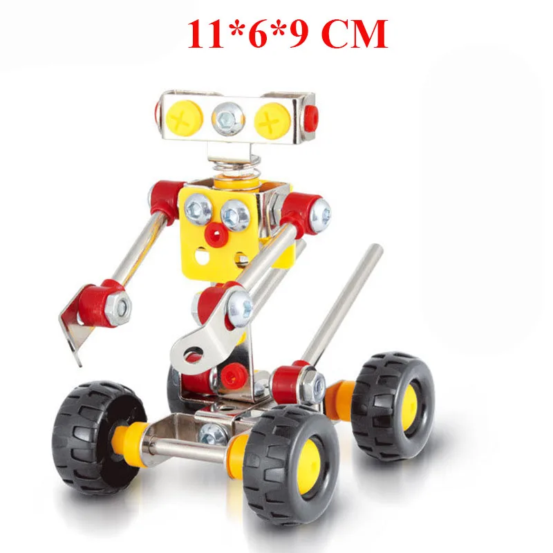 3set Large 3D Metal Puzzle Assemble Screw Building Blocks Kits Convertible Robot Model Teaching Toy - 33004248250