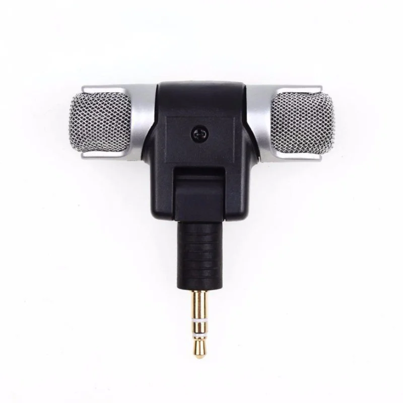 Mini 3.5mm Condenser Microphone Stereo Mic For Recording Mobile Phone