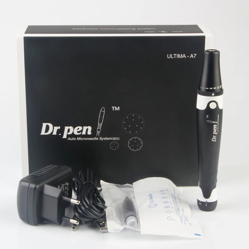 Cartuchos de Agulha Microneedling com Fio Nova Caneta Derma a7 Auto Microneedle Sistema Mezoroller 100% 2020 Dr. 12 sistema microneedling com fio mezoroller 100%