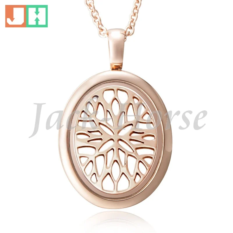 Newest Rose Gold Oval Locket Pendant! 316 Stainless Steel Photo Oval