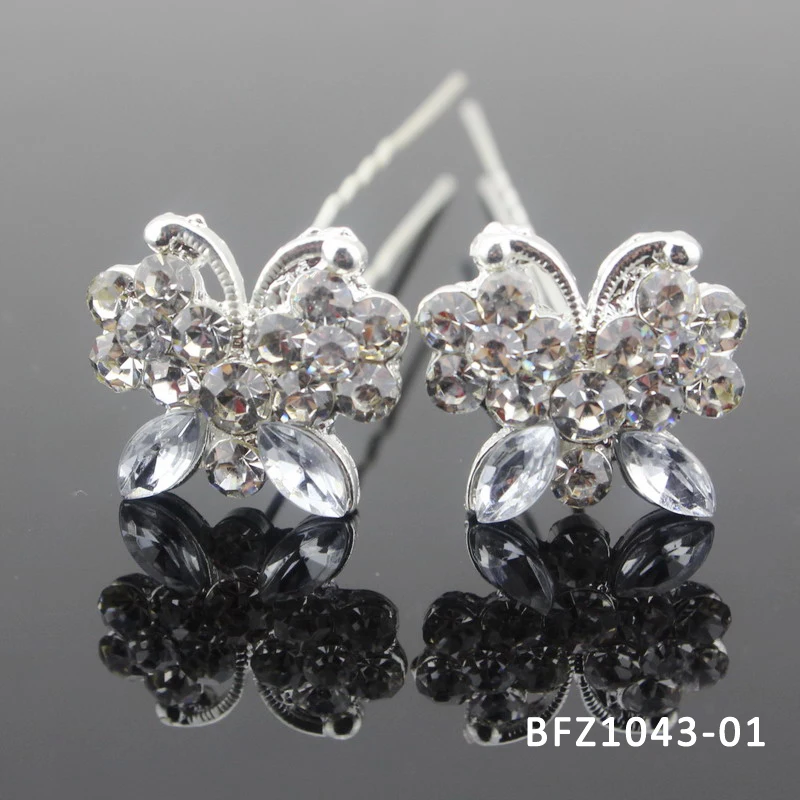 Fashion Crystal Butterfly Hair clips Wedding Prom Hairpin Bridal Party
