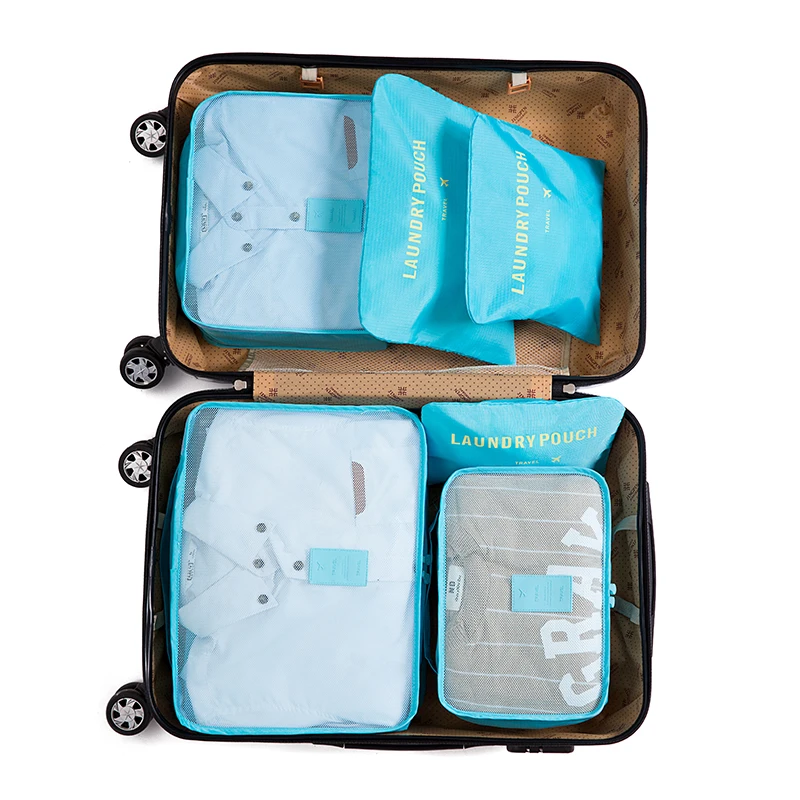 IUX Nylon Packing Cube Travel Bag System Durable 6 Pieces One Set Large Capacity Of Bags Unisex Clothing Sorting Organize | Багаж и сумки