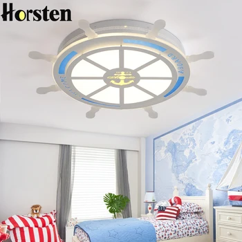 

Horsten Modern Creative Acrylic LED Ceiling Lamp For Baby Room Kids Children Bedroom Pirate Rudder Lampshade Ceiling Light