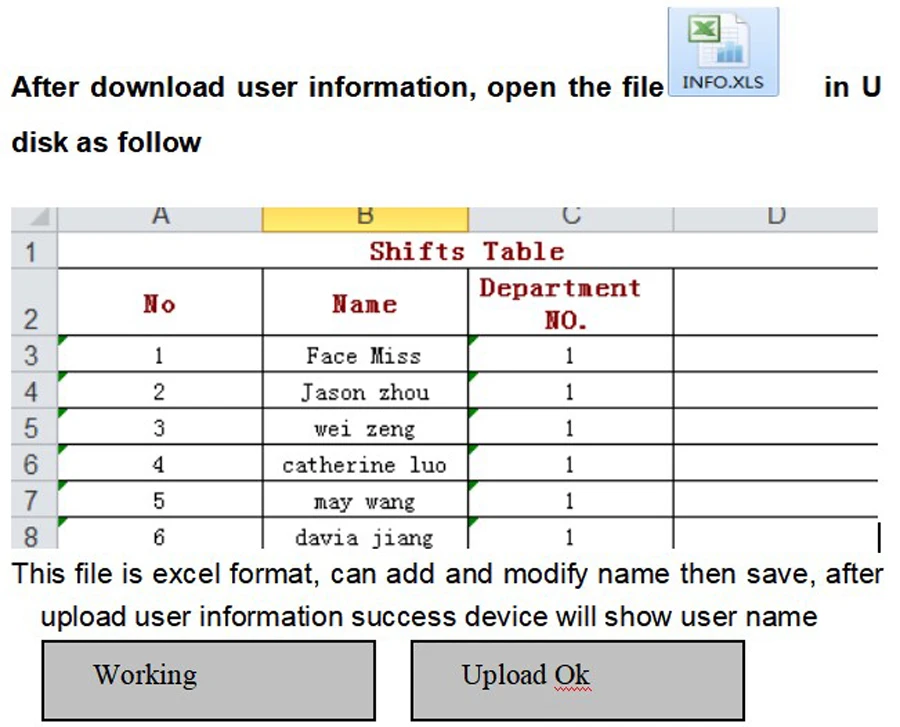 Upload user information