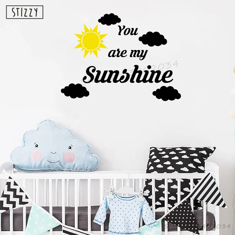 stizzy wall decal you are my sunshine vinyl wall sticker cloud sun