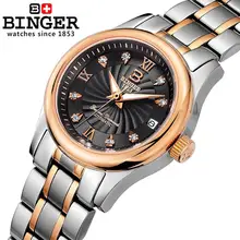 Switzerland BINGER Women’s watches luxury18K gold Mechanical Wristwatches full stainless steel Waterproof Wristwatches B-603L-6