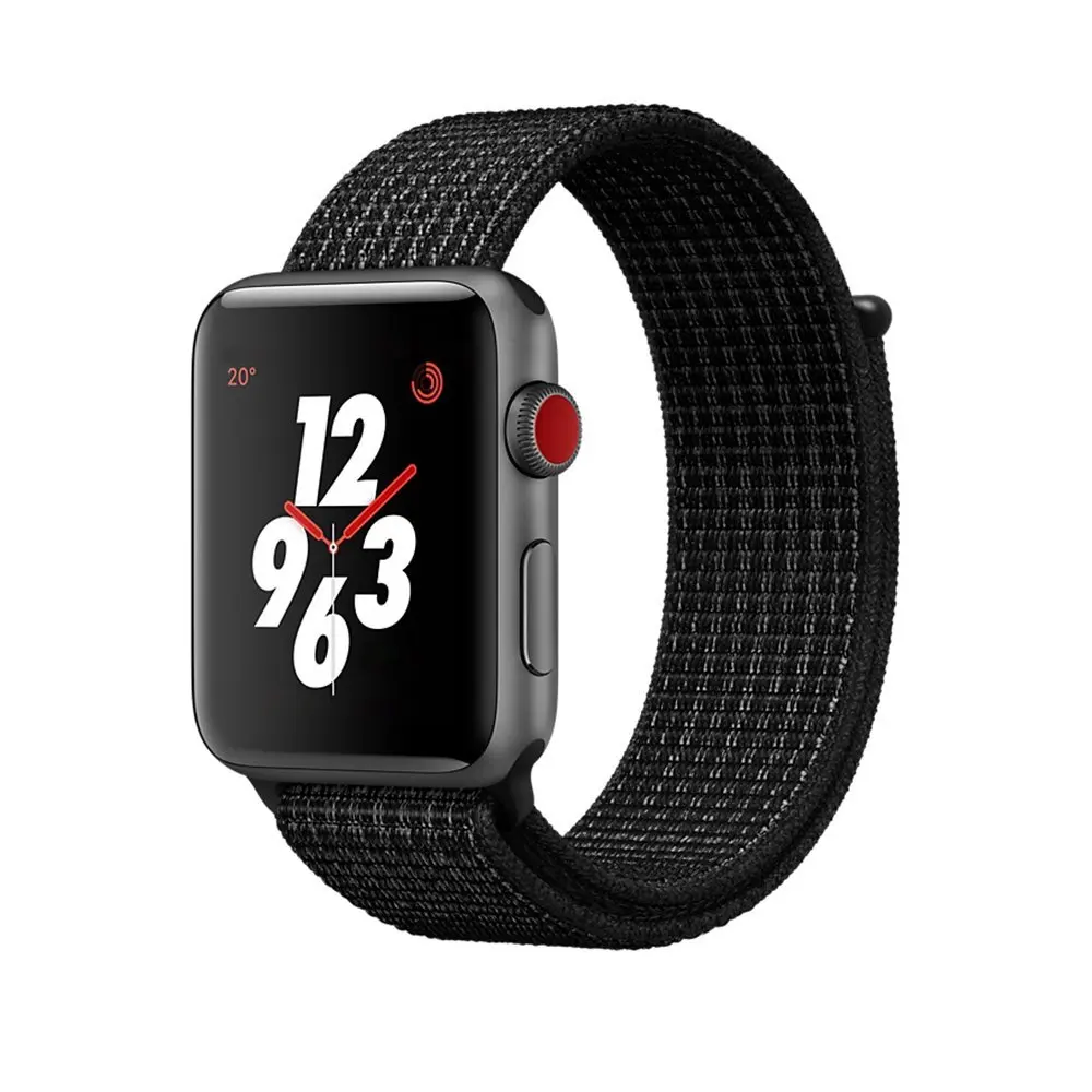BUMVOR Woven Nylon Watchband straps for iWatch 1/2/3/4 Apple Watch 40/44MM 38/42MM Fabric Strap Band with Link Connector Adapter
