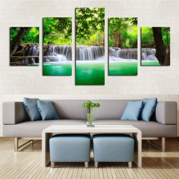 

Unframed 5 Panels Waterfall Scenery Landscape Printed Canvas Printed Oil Painting Wall Art Pcture Home Decor