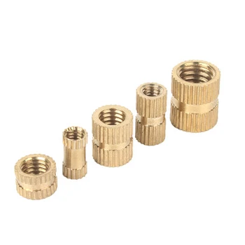 

50pcs M1.7 copper flower nut double pass knurling nuts injection molding screw cap embedded piece sleeves straight grain