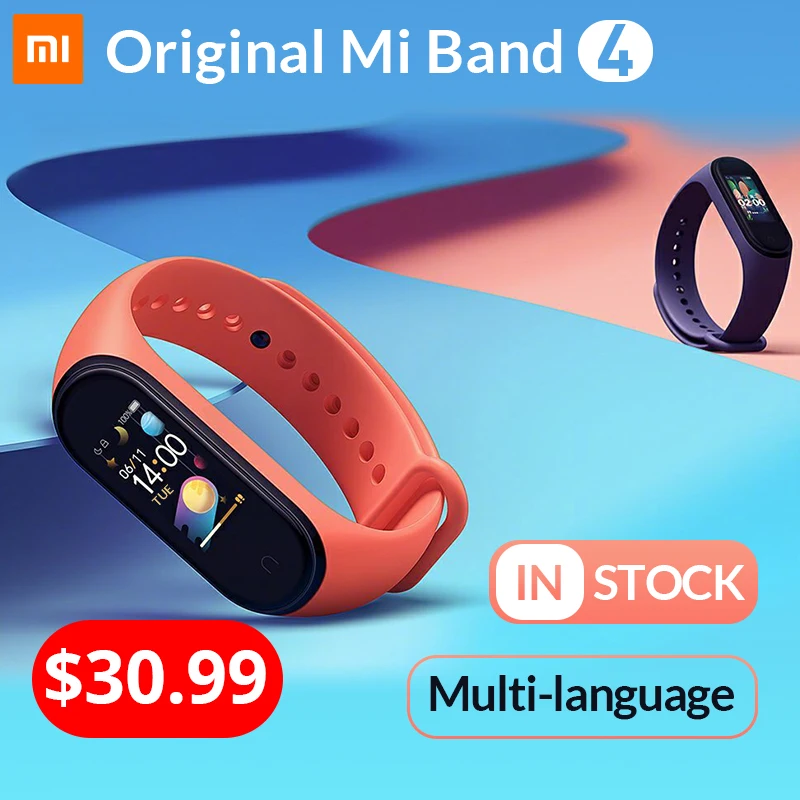 

Xiaomi Mi Band 4 Global Original Smart Band4 Wristband Fitness Bracelet Music Bracelet Bluetooth 5.0 AMOLED Color Touch Screen