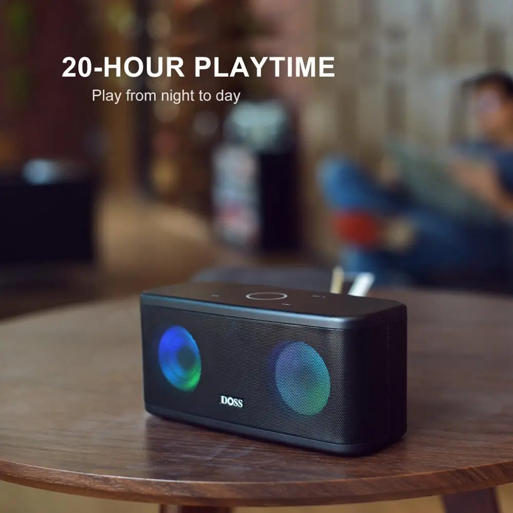 DOSS SoundBox Plus TWS bluetooth колонка 2*8 Вт Портативная Беспроводная s стереозвук глубокие