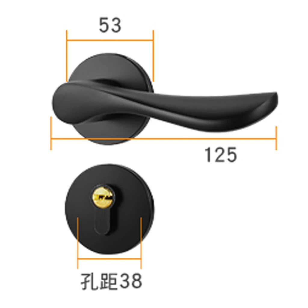 Door Handle Lock Front Back Lever Lock Bathroom Bedroom Door Handles #1