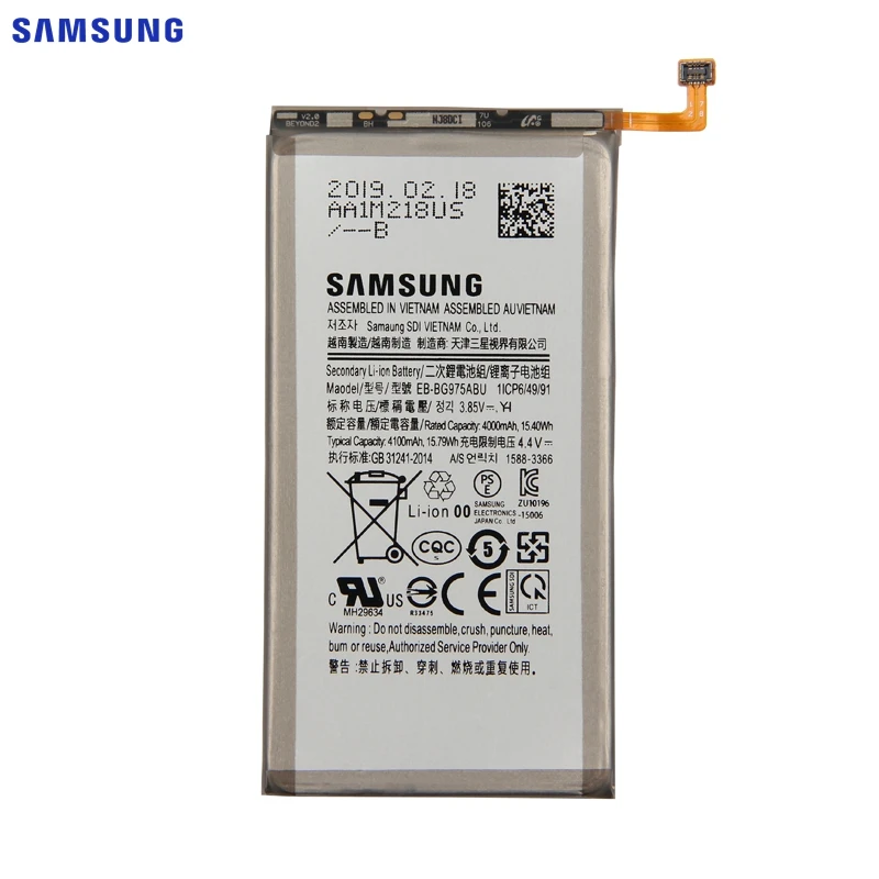 Samsung сменный аккумулятор EB-BG975ABU для samsung GALAXY S10+ S10 Plus S10Plus SM-G9750 G9750 4100 мАч аккумулятор для телефона