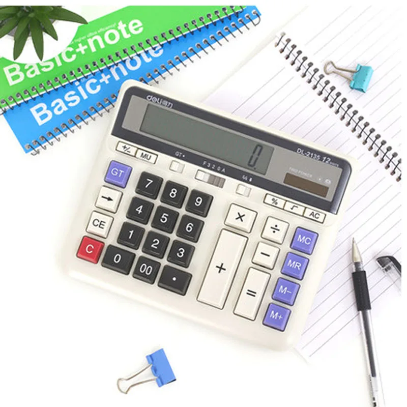 ديلي 1 قطعة 2135 المالية البنك مخصصة حاسبة الكمبيوتر لوحة المفاتيح سطح المكتب مكتب حاسبة الشمسية إمدادات الطاقة المزدوجة