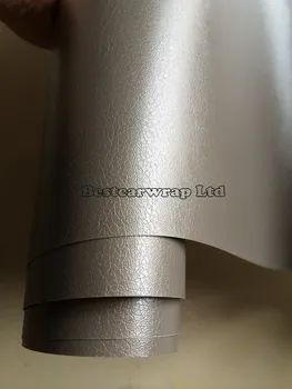 

Gray Leather skin Vinyl WRAP Car wrapping stickers with air bubble Free / Laptop & phone skin covering PROTWRAPS 1.52x30m/Roll