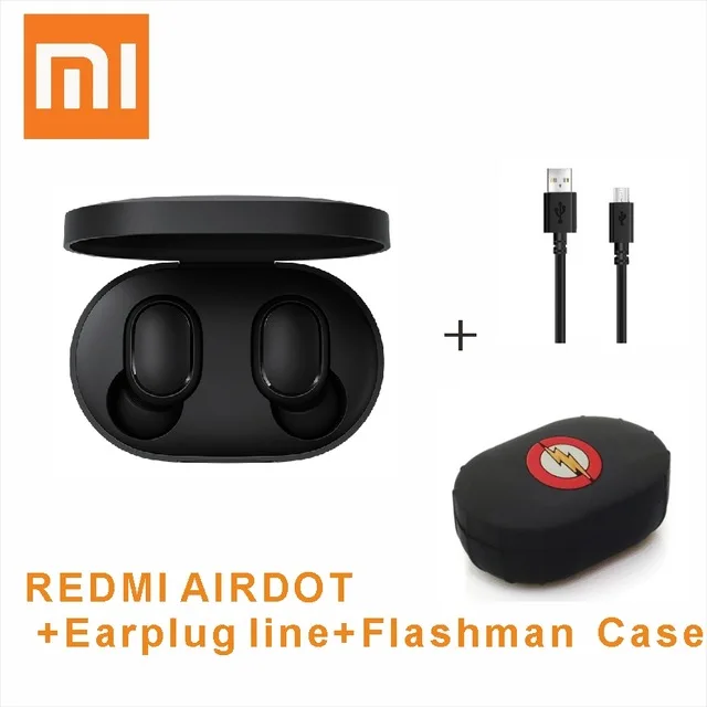 Глобальная версия Xiao mi Red mi Airdots TWS Bluetooth наушники стерео бас BT 5,0 Eeadphones Handsfree наушники AI управление mi IPX4 - Цвет: CN add Case Line