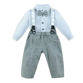 

Infant Baby Clothing Sets Striped Shirt+Suspender Pants Fashion Kleding Bebe Kids Clothes Party Formal