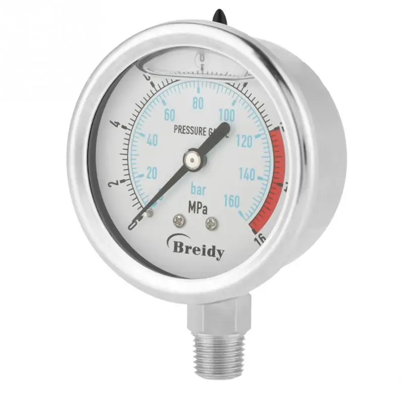 

1/4"NPT Hydraulic Pressure Gauge Barometer Diagnostic Tool Dial Air Hydraulic Water Pressure Gauge Meter Pressure Measuring Tool