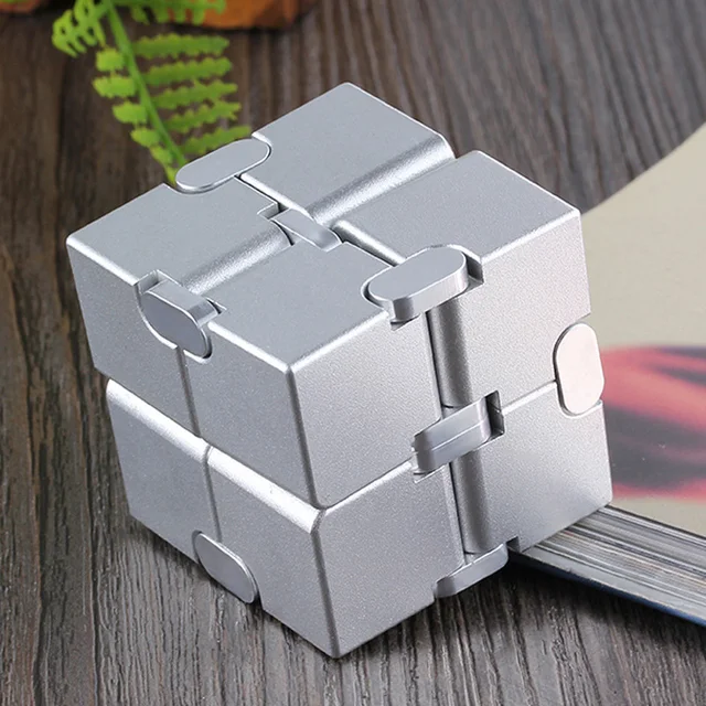 Stress Relief Toy Premium Metal Infinity Cube Portable Decompresses Relax Toys for Adults Men Women 1