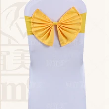 Желтый цвет стул створки бабочка стиль галстук-бабочка лайкра пояс украшение для свадебного банкета стулья спандекс пояс