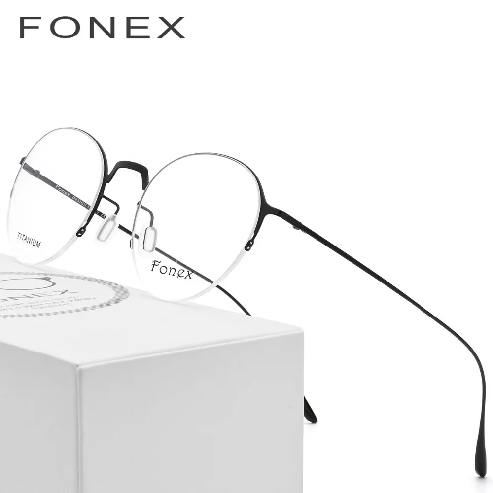

Titanium Glasses Frame Ultralight Women Semi-Rimless Prescription Eyeglasses Myopia Spectacles Men's Half Optical Frames Eyewear