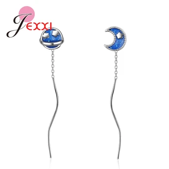 

Real 925 Pure Sterling Silver Crystal Engagement Earrings For Women Girls Pretty Shiny Presents Drop Shipping Romantic