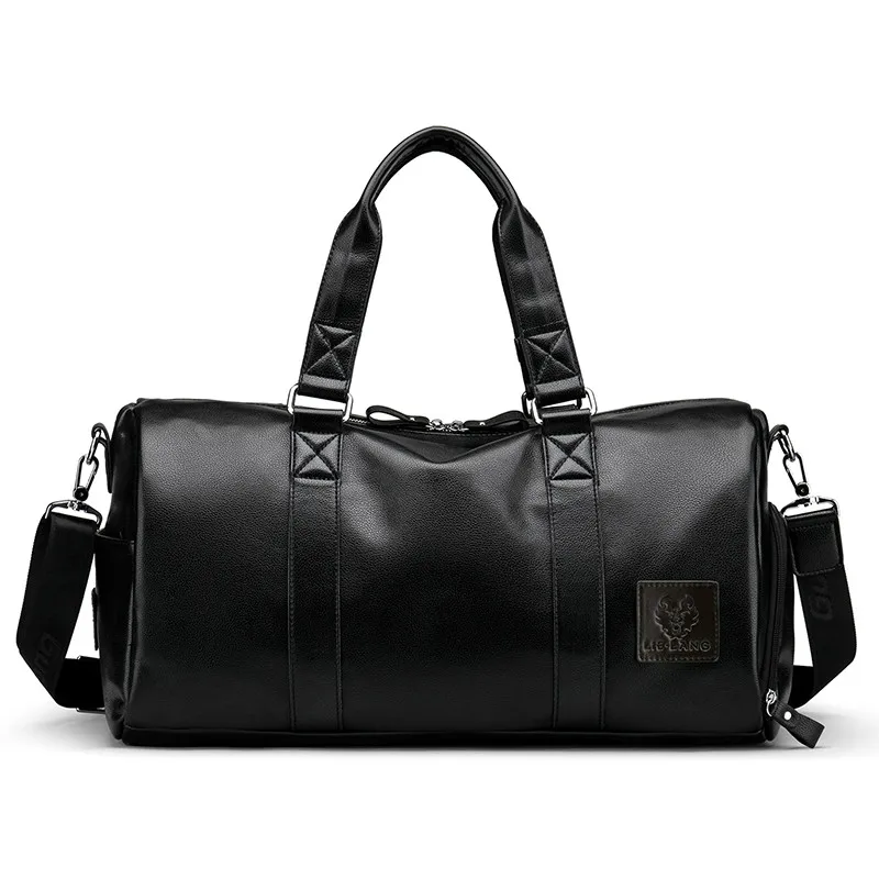 

Men's Black handbag Travel Bag Waterproof Leather Large Capacity Travel Duffle Multifunction Tote Casual Crossbody Bags
