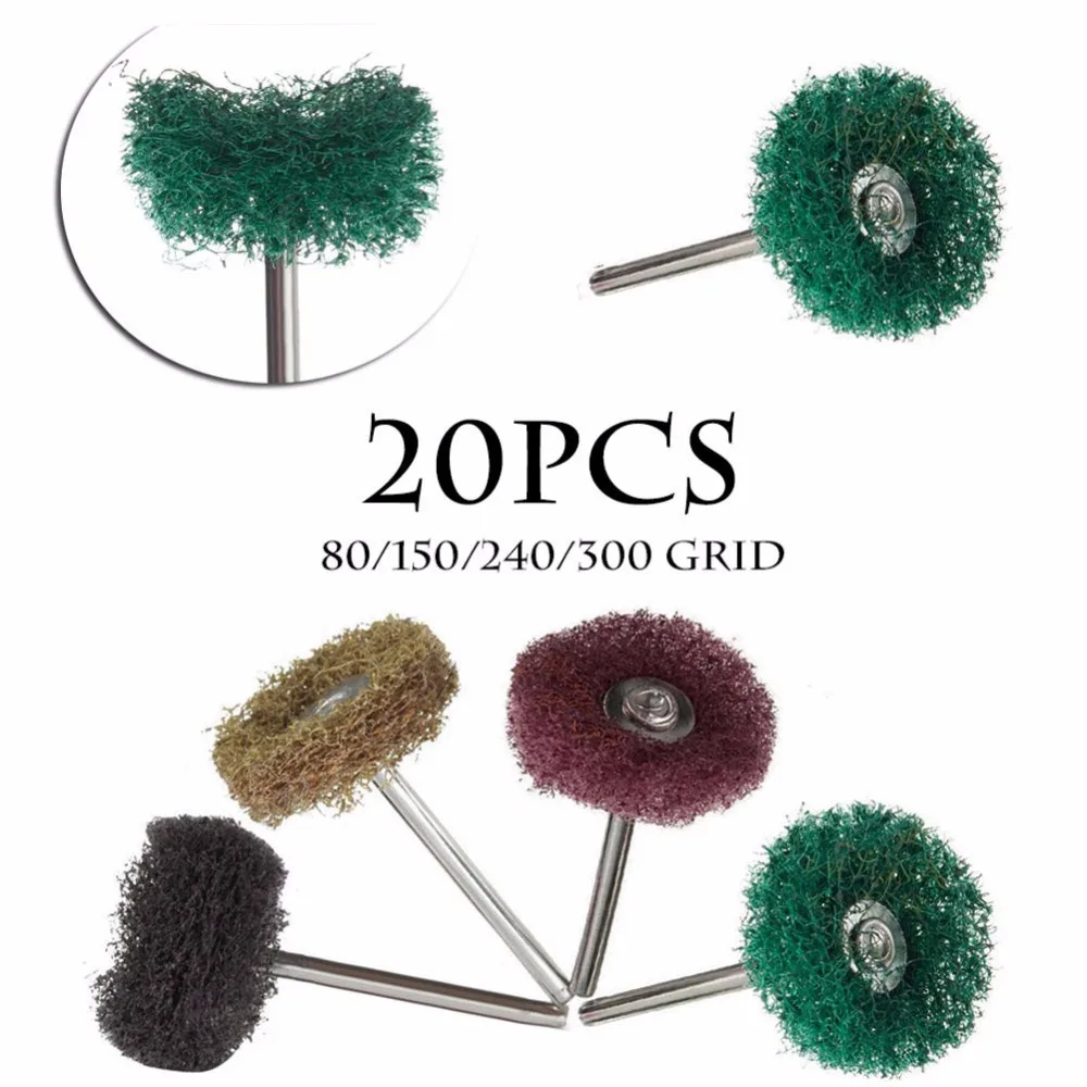 

20Pcs Polishers Buffers Abrasive 1" Scotch Brite Wheels Fit For Dremel Mixed Set Apr 10