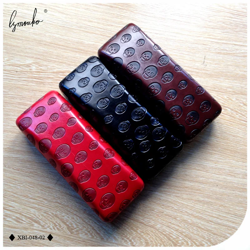 

Lymouko New Design 3 Colors Skull Patterns Metal Reading Glasses Case for Men and Women Kit Holder PU Eyeglass Box