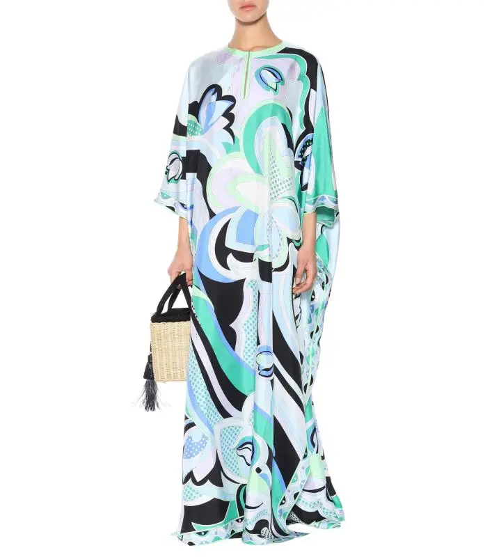 Новое Женское богемное удлиненное модное эластичное трикотажное платье с принтом длинное платье