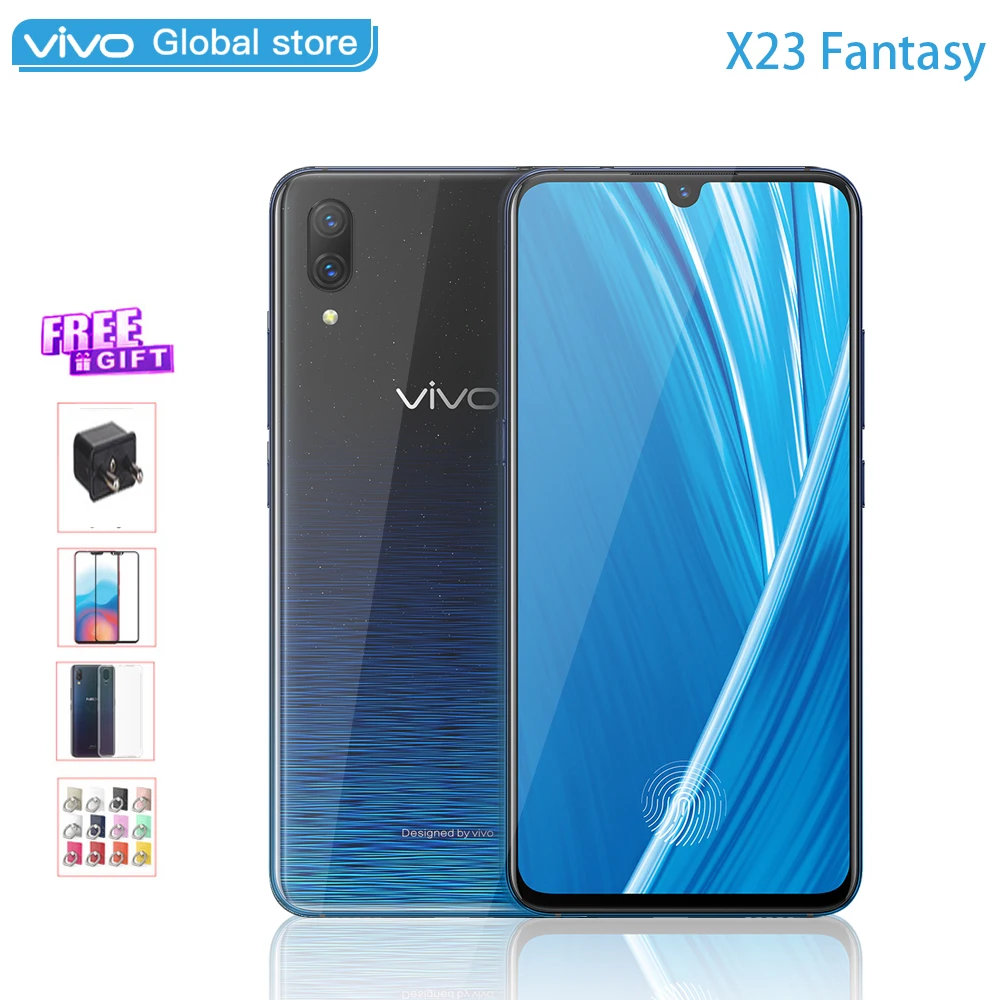 Vivo X23 Fantasy мобильный телефон 4 г LTE Android 8,1 Snapdragon660AIE Восьмиядерный 6 г + 128 г отпечатков пальцев 24.8MP AI смартфон