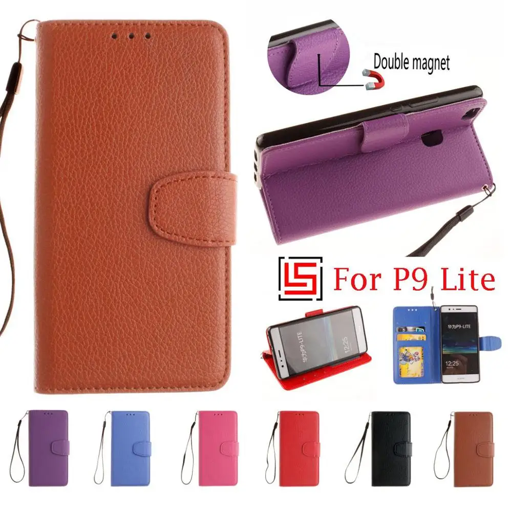 PU Leather Lather Flip Wallet Walet Phone Mobile Cell Case shell kryty Cover Cove Bag For Huawei Huawe Hawei Huawey P9 P 9 Lite | Мобильные