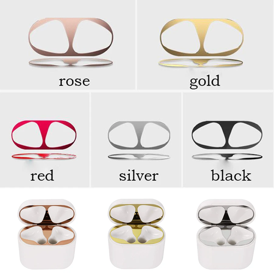 

Metal Dust Guard Protective Sticker for Airpods 2 Case Plating Skin Protector for Airpods Accessories