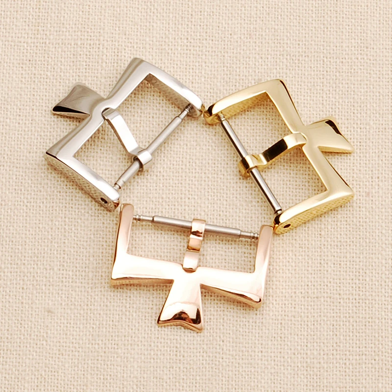 

18MM Stainless Steel PIN Buckles Clasp Strap For VC Overseas Series Watchbands Buckles Silvery Golden Rose gold Accessories