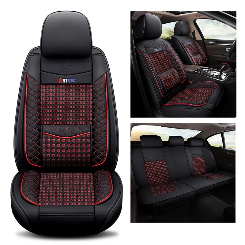Автомобильные чехлы для сидений, салонные аксессуары для rover 75 Seat altea xl arona ateca cordoba ibiza 6j 6l leon 1 2 3 5f mk1 mk2 mk3 toledo2 - Название цвета: black red