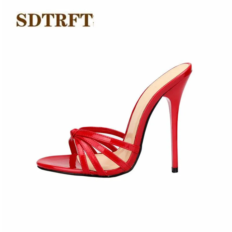 

SDTFET moman Slipper Plus:37-49 50 women shoes Slip-On zapatos mujer 13cm Thin Heels Sandals Pumps Pantoufle Femme Sandalias