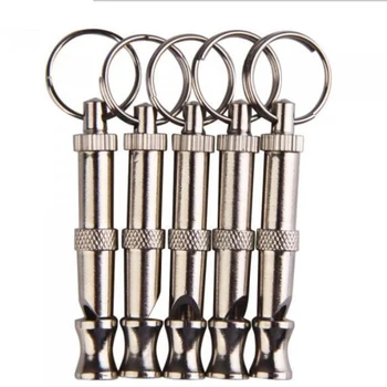 Puppy Pet Dog Whistle Two-tone Ultrasonic Flute Stop Barking Ultrasonic Sound Repeller Cat Training Keychain