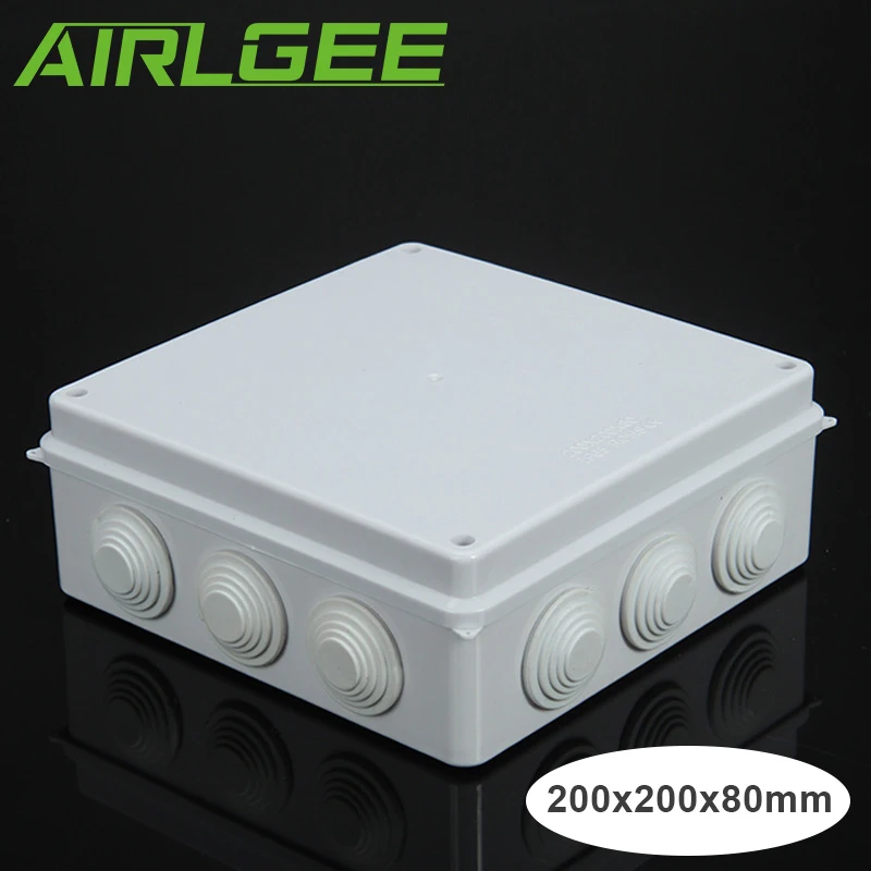 

IP65 Wires Connection Box 200x200x80mm Waterproof Plastic Enclosure Case Junction Box Electronic Distribution Boxes