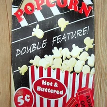 Специальное предложение XD49" попкорн" оловянные вывески жесть винтажная металлическая живопись для бара декоративные обои 20X30 см