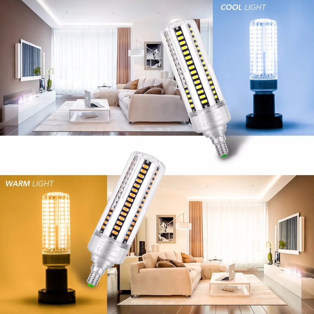 

Lampada Led E14 Smart IC Bulb Led Corn Lamp SMD 5736 Large Brightness E27 LED Light 85-265V No Flicker 5W 7W 9W 12W 15W 20W 25W