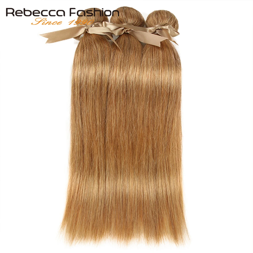

Rebecca 27/30 Bundles Straight Hair Brazilian Hair Weave Bundles 100% Remy Human Hair Extensions 3/4 Bundles 10 to 26 Inches
