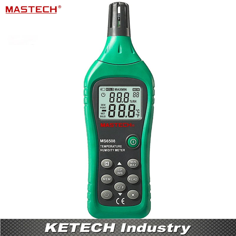 

Mastech Digital Hygrometer Temperature Humidity Meter Dew Point Wet Bulb MS6508