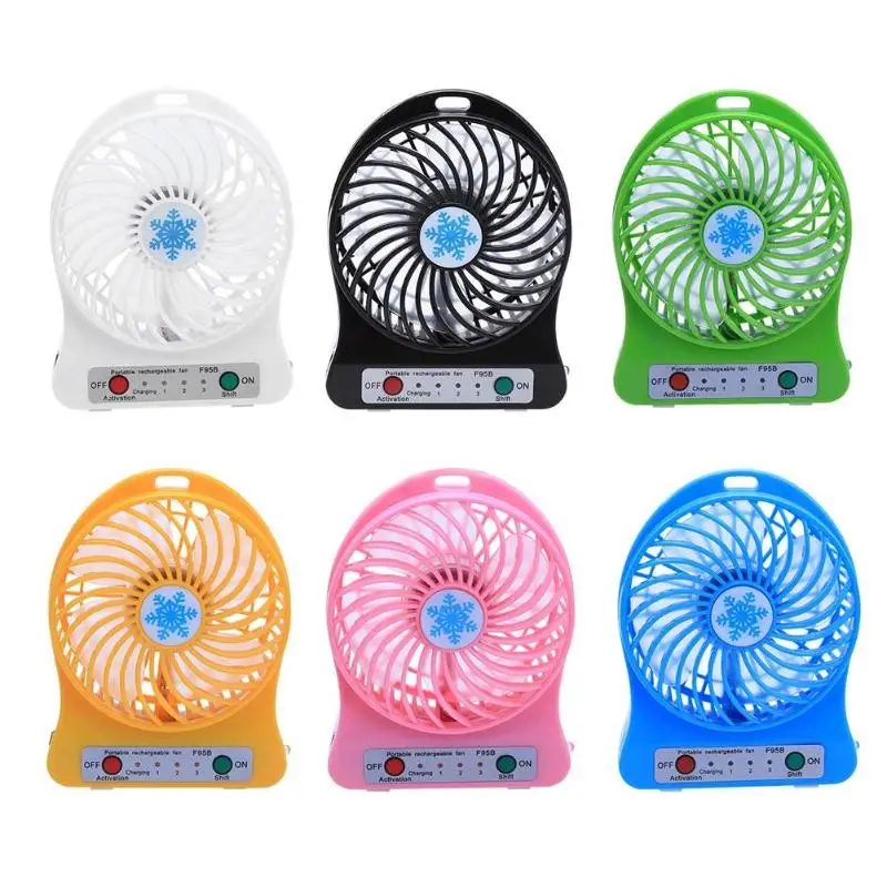 

2018 New Portable Mini USB Fan LED Light Radiator Battery Fan PC Laptop Cooling Fan Computer Desk Home Office Rechargeable